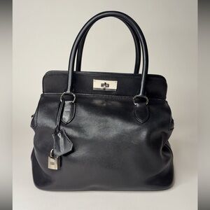 Hermes Black Leather Toolbox Bag